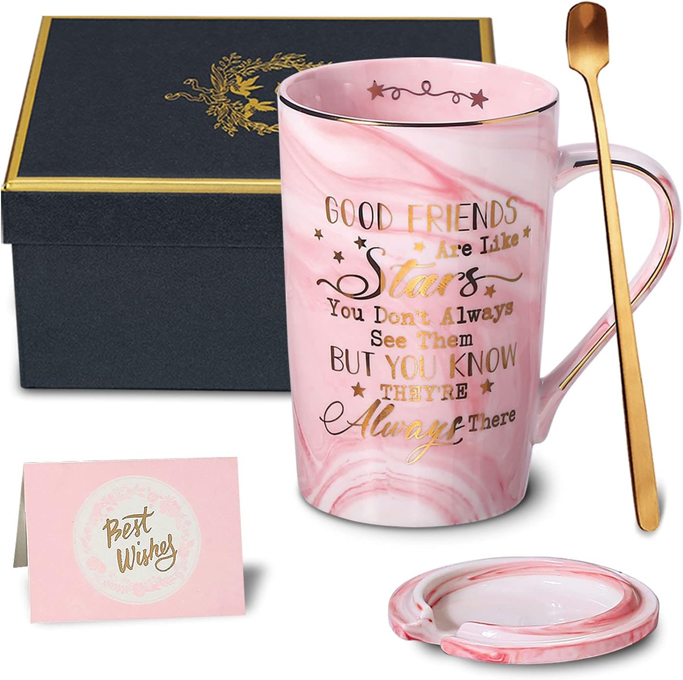 Mothers Day Gifts for Mom from Daughter, Son, Kids - World's Best Mom, Birthday Present, Marble Ceramic Coffee Cup with Lid Cards - 4oz Mothers Day Gifts for Mom from Daughter, Son, Kids - World's Best Mom, Birthday Present, Marble Ceramic Coffee Cup with Lid Cards - 4oz